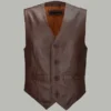 Exude Timeless Elegance: Best Tudor Leather Waistcoat Mid Brown For Men