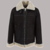 Embrace Aviator Elegance with Best Bautista Shearling Pilot Jacket Brown/Cream For Men
