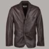 Elevate Your Wardrobe with the Capone Two Button Leather Blazer Mid Brown Best For Men
