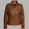 May Cognac Leather Jacket Best For Women