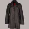 Bridget Breasted Leather Coat Black For Womens: Best Timeless Fusion of Elegance and Edge TLMWJ-011