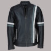 Leather Casual Jacket with Contrast Stripes – Best Bold Statement of Style and Sophistication